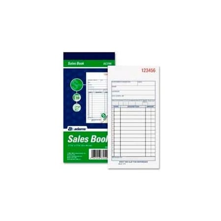 Adams Mfg Adams Sales Order Book, 2-Part, Carbonless, 3-11/32" x 7-3/16", 50 Sets/Pad DC3705